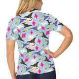 Stingray Pattern Print Design 01 Women's All Over Print Polo Shirt