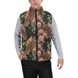 Horse head wild roses pattern Men's Padded Vest