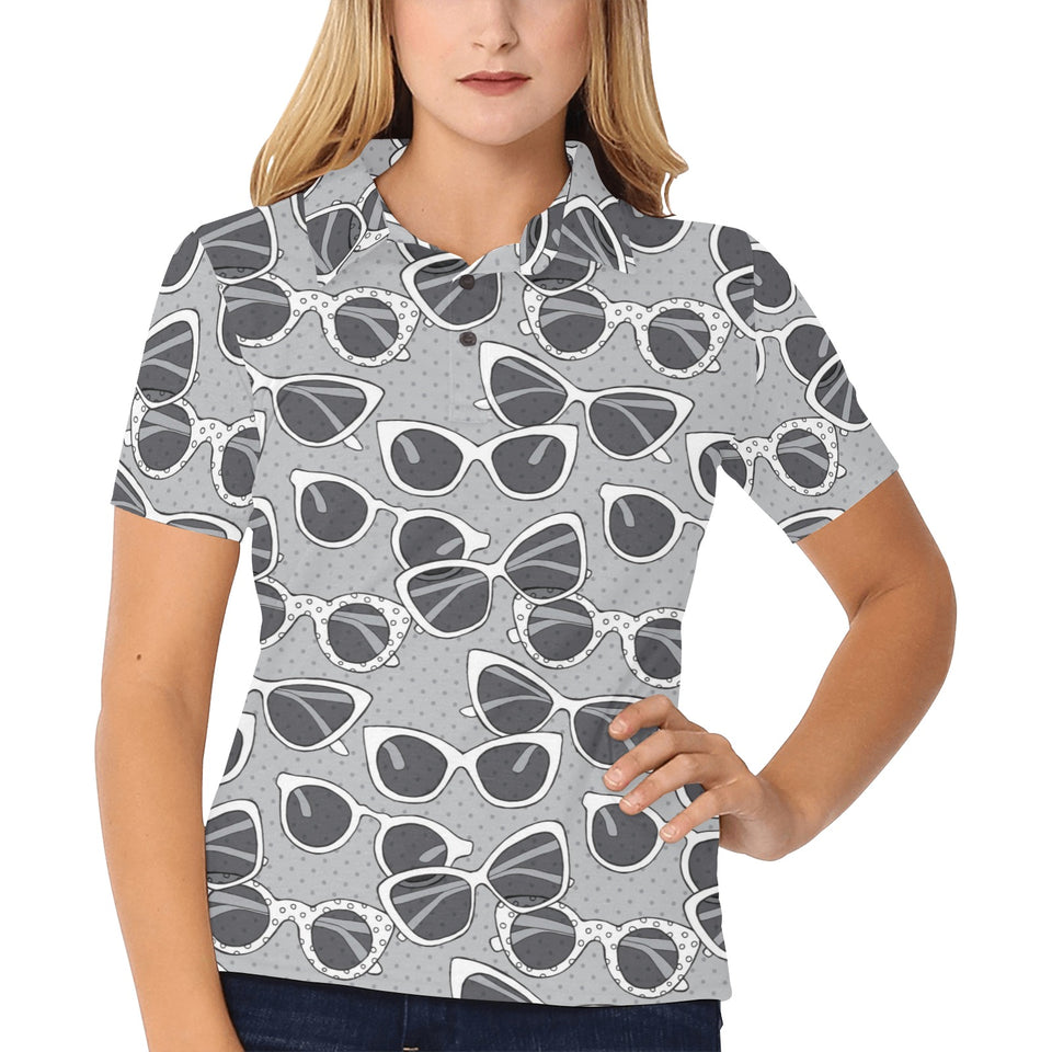 Sun Glasses Pattern Print Design 04 Women's All Over Print Polo Shirt