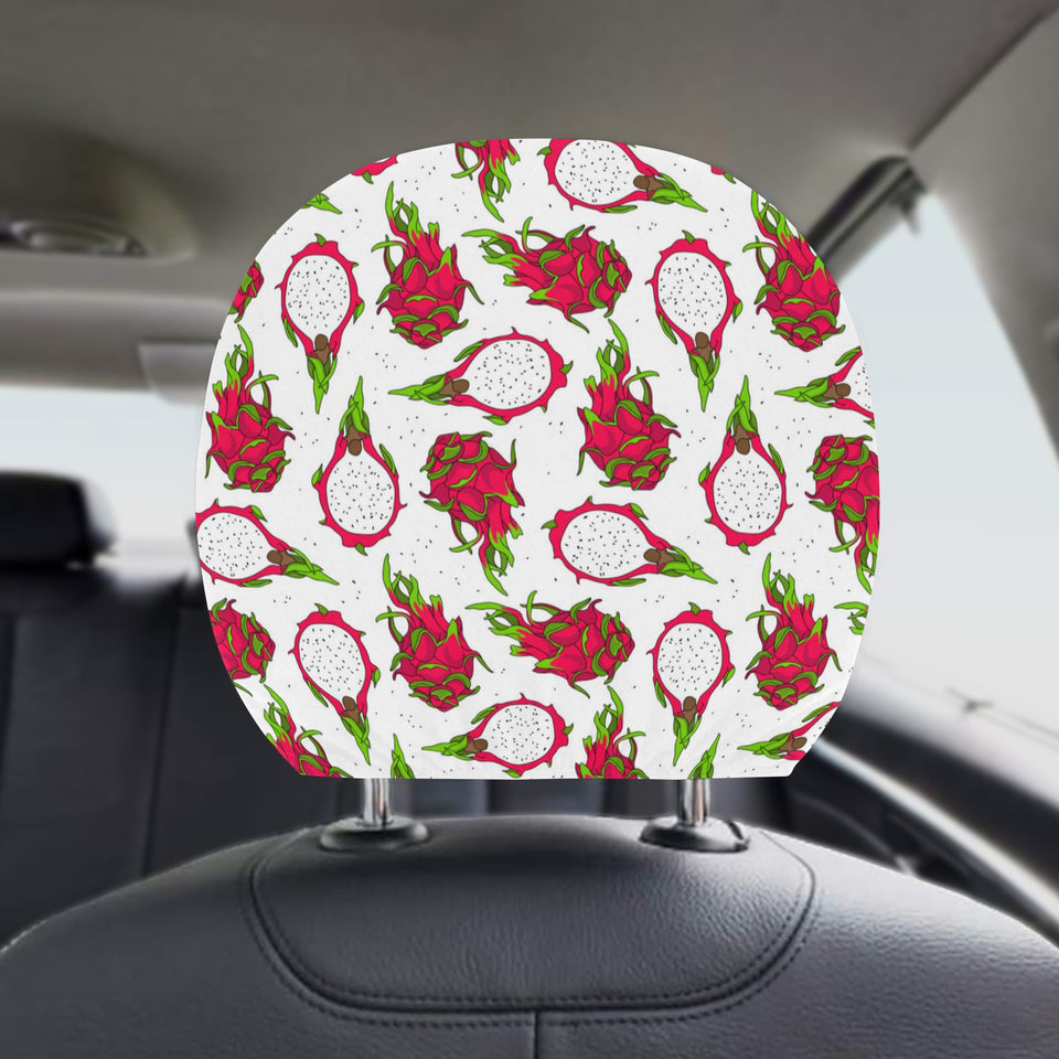 dragon fruits white background Car Headrest Cover