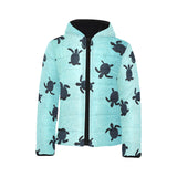 Sea turtle with blue ocean backgroud Kids' Boys' Girls' Padded Hooded Jacket