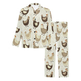 Cute rooster chicken cock Men's Long Pajama Set