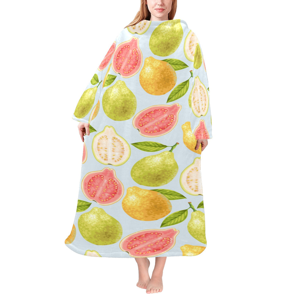 Guava design pattern Blanket Robe with Sleeves