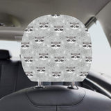 Cute raccoons leaves dot Car Headrest Cover