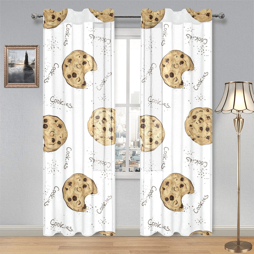 Sketch style cookie pattern Gauze Curtain