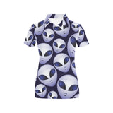 Alien Pattern Print Design 01 Women's All Over Print Polo Shirt