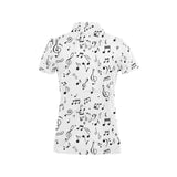 Music Notes Pattern Print Design 04 Women's All Over Print Polo Shirt