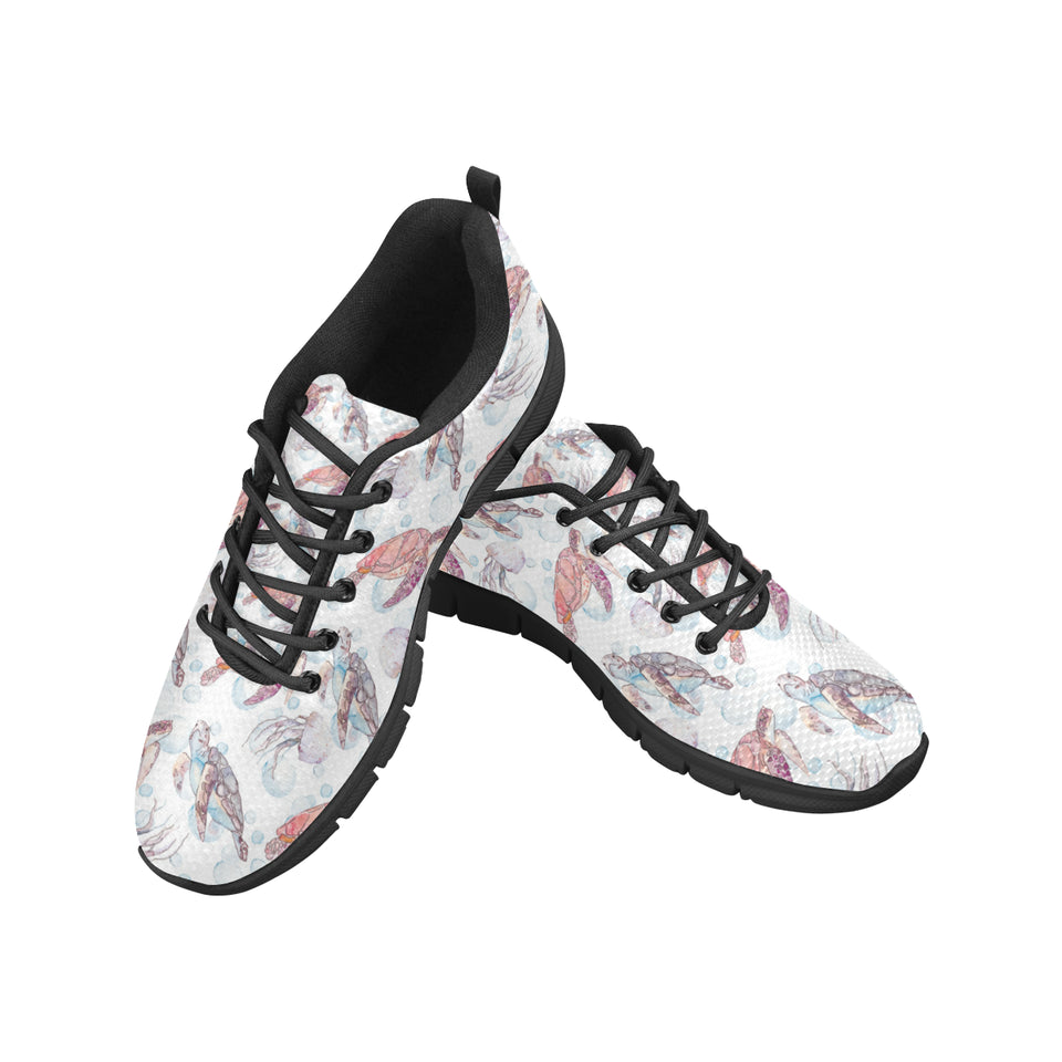 Watercolor sea turtle jellyfish pattern Women's Sneaker Shoes