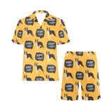 Boston terrier design pattern Men's V-Neck Short Pajama Set