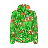 Clown Fish Pattern Print Design 01 Men's Padded Hooded Jacket
