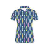 Surfboard Pattern Print Design 03 Women's All Over Print Polo Shirt