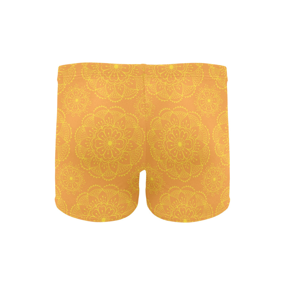 Orange traditional indian element pattern Men's Swimming Trunks