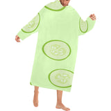 Cucumber pattern Blanket Robe with Sleeves