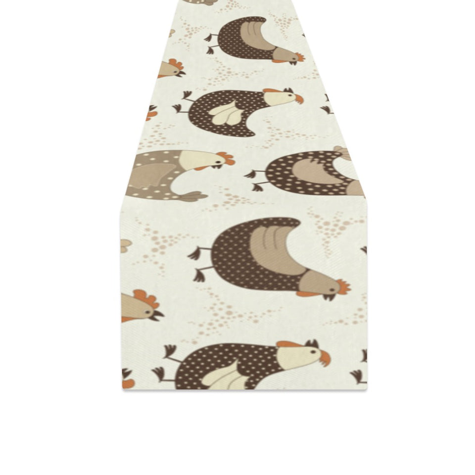 Cute rooster chicken cock Table Runner