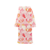 Hand drawn heart design pattern Blanket Robe with Sleeves