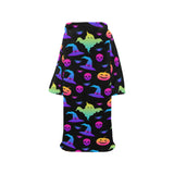 Colorful halloween background Blanket Robe with Sleeves