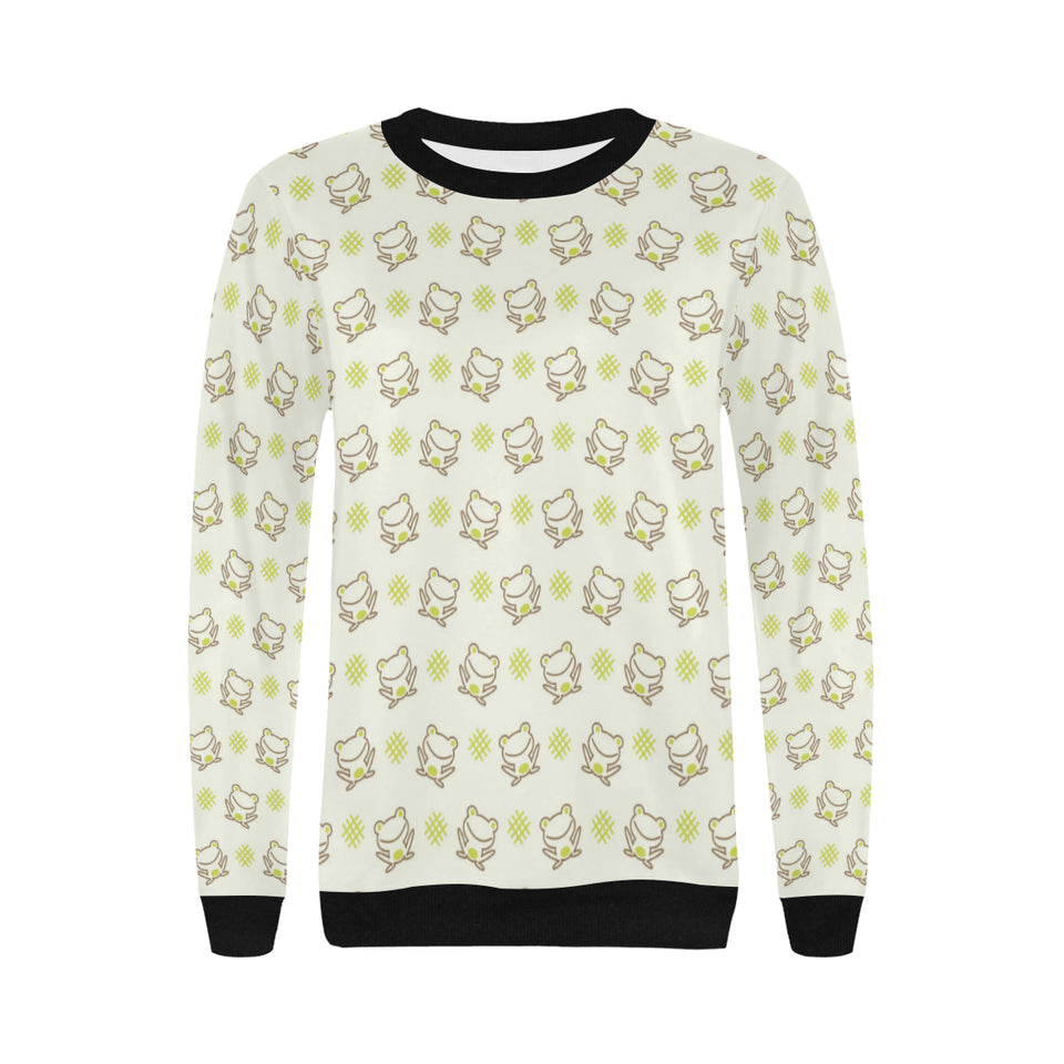 Cute cartoon frog baby pattern Women's Crew Neck Sweatshirt