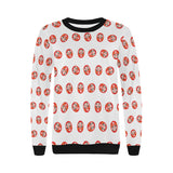 Daruma japanese wooden doll pattern Women's Crew Neck Sweatshirt