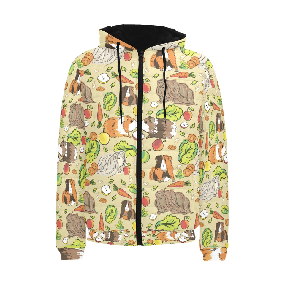 Guinea Pig Pattern Print Design 04 Men's Padded Hooded Jacket