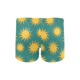 Sun green background Men's Swimming Trunks
