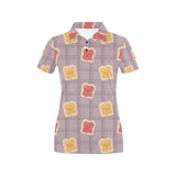 Bread Toast Pattern Print Design 05 Women's All Over Print Polo Shirt