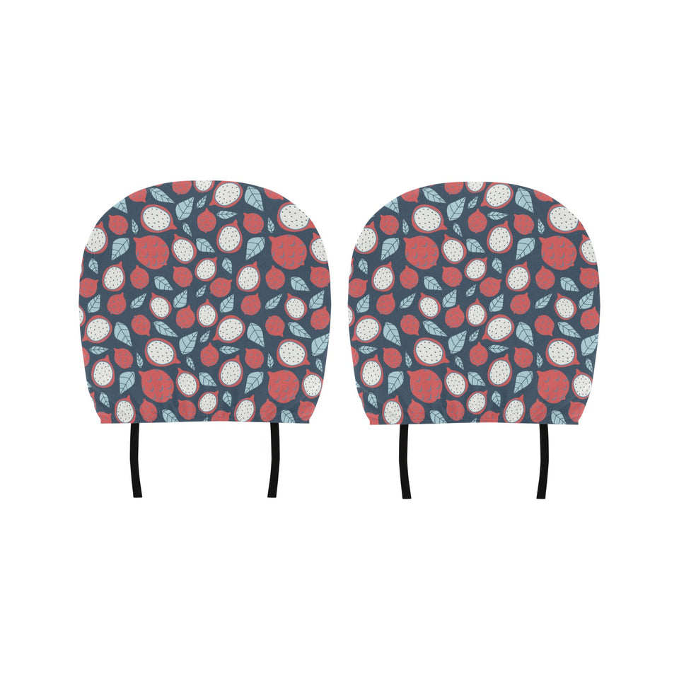 dragon fruits dark blue background Car Headrest Cover