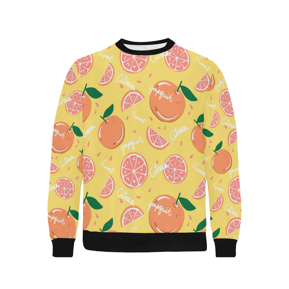 Grapefruit yellow background Men's Crew Neck Sweatshirt