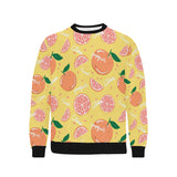 Grapefruit yellow background Men's Crew Neck Sweatshirt