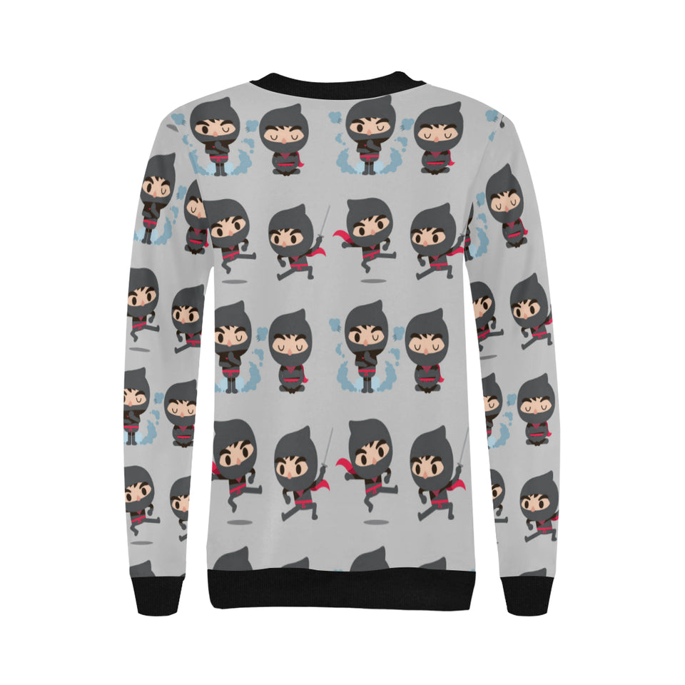 Cute ninja pattern Women's Crew Neck Sweatshirt
