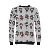 Cute ninja pattern Women's Crew Neck Sweatshirt