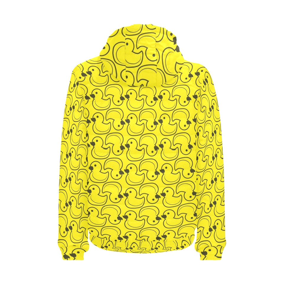 Duck Pattern Print Design 02 Men's Padded Hooded Jacket