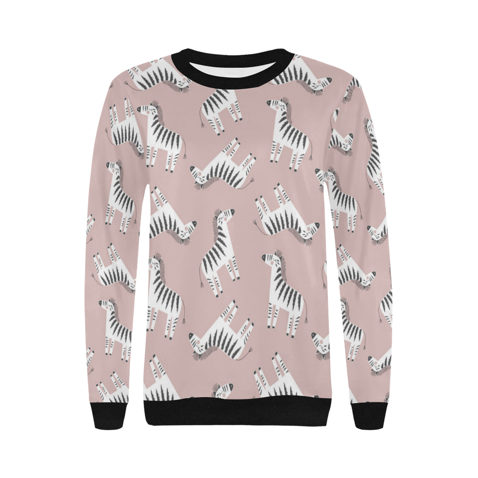 Cute zebra pattern Women's Crew Neck Sweatshirt
