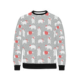 Cute polar bear christmas snow pattern Men's Crew Neck Sweatshirt