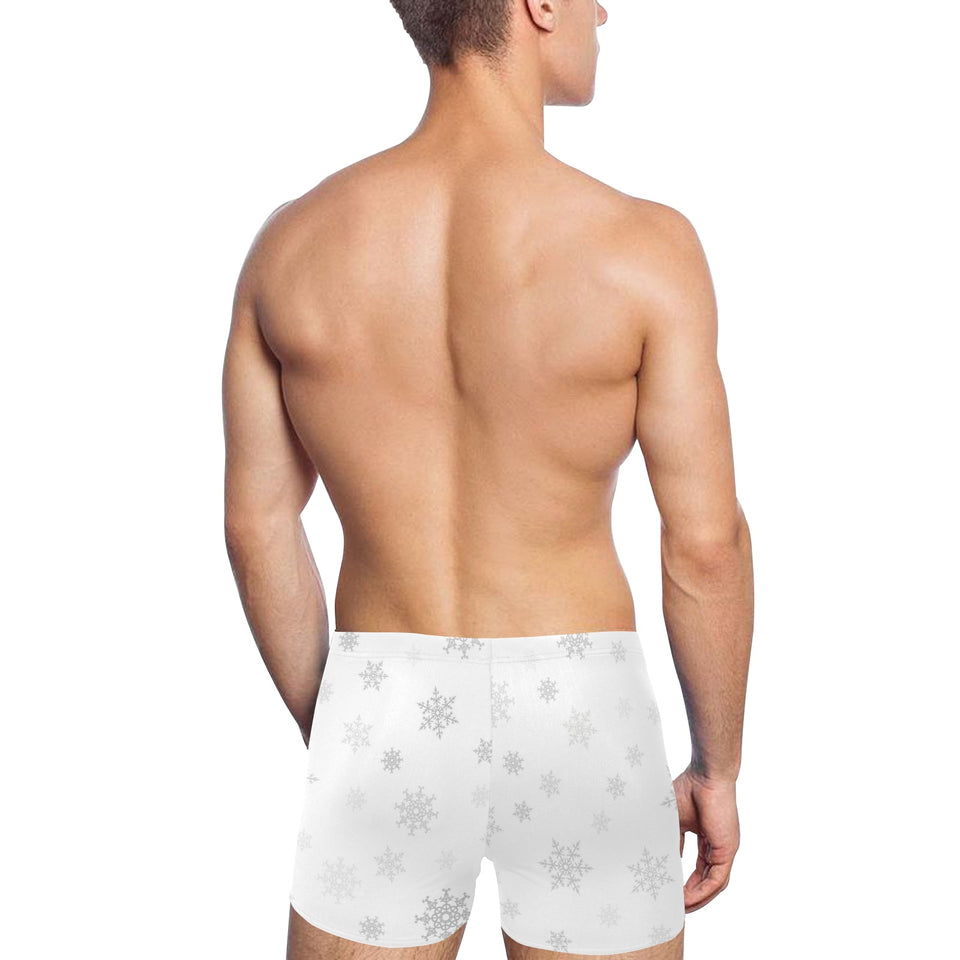 Snowflake pattern white background Men's Swimming Trunks