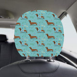 Dachshund decorative background Car Headrest Cover