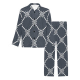 nautical steering wheel rope pattern Men's Long Pajama Set