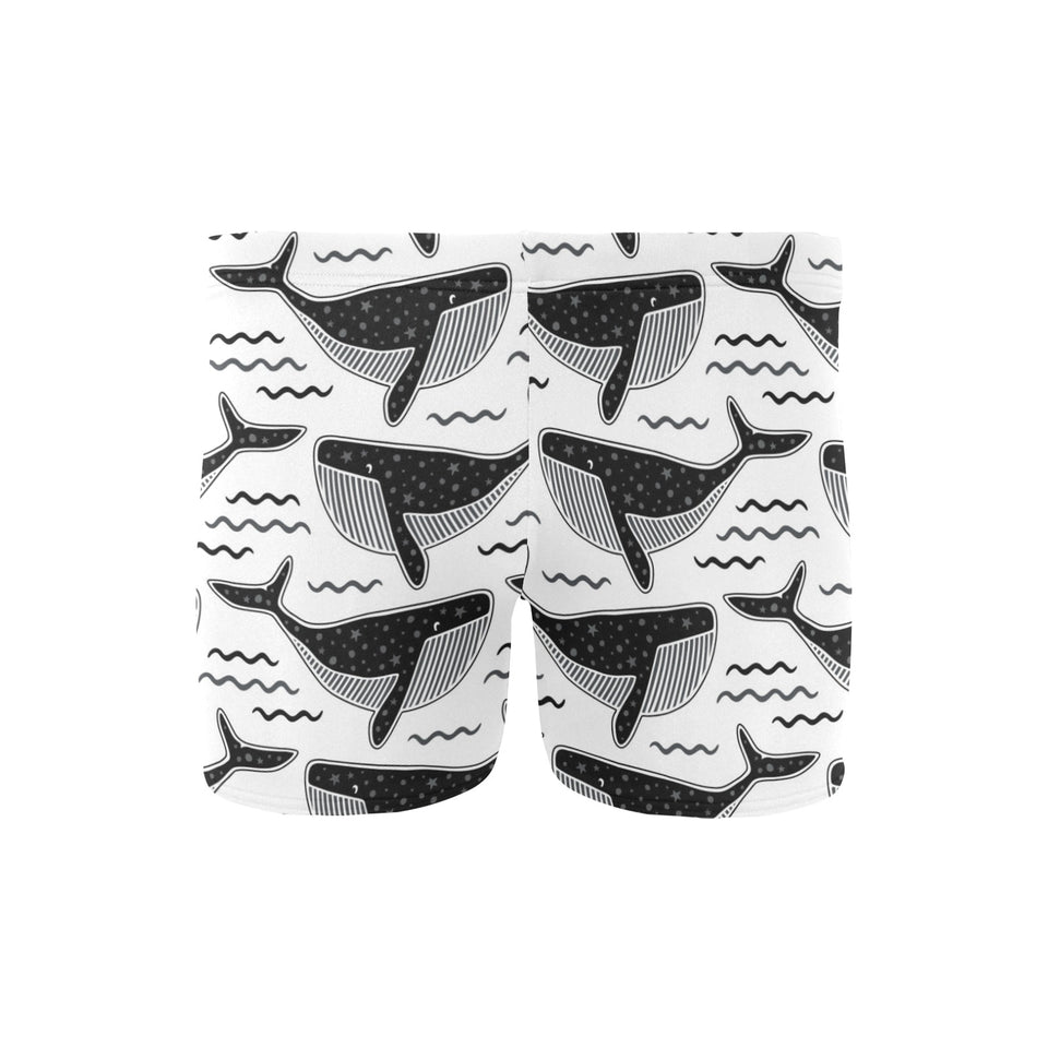Black whale pattern Men's Swimming Trunks
