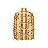 Egypt Hieroglyphics Pattern Print Design 04 Women's Long Sleeve Polo Shirt