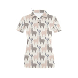 Llama Alpaca pattern Women's All Over Print Polo Shirt