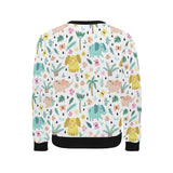 Cute elephants palm tree flower butterfly pattern Men's Crew Neck Sweatshirt