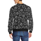 Garlic pattern black background Men's Crew Neck Sweatshirt
