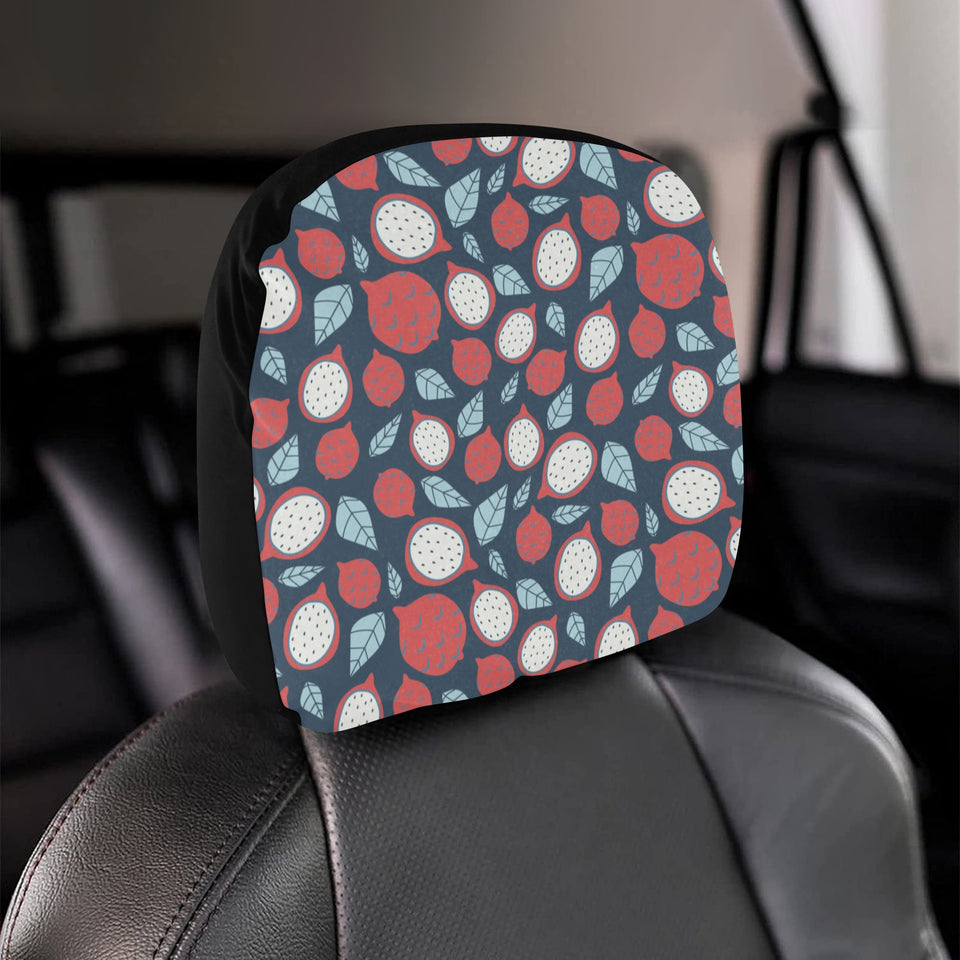 dragon fruits dark blue background Car Headrest Cover