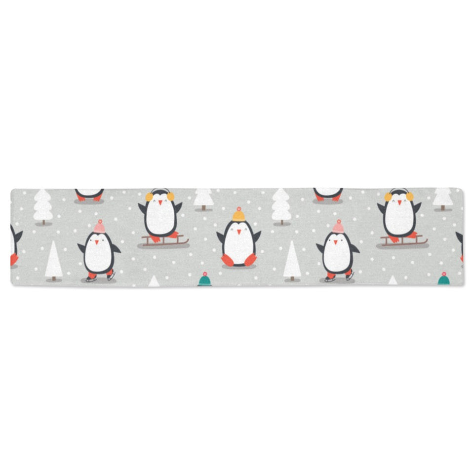 Cute Penguin christmas pattern Table Runner