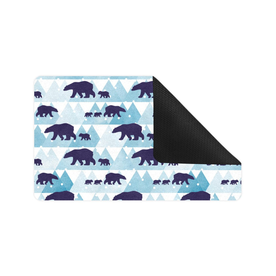polar bear winter snow pattern Doormat