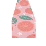 Grapefruit leaves flower pink background Table Runner