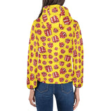 Dice Pattern Print Design 04 Women's Padded Hooded Jacket