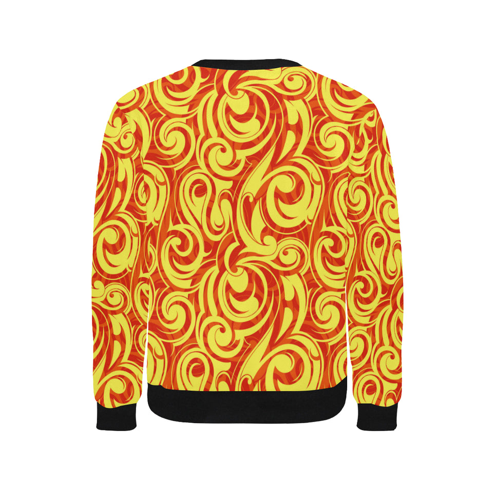 Fire flame design pattern Men's Crew Neck Sweatshirt