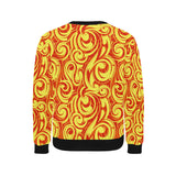 Fire flame design pattern Men's Crew Neck Sweatshirt