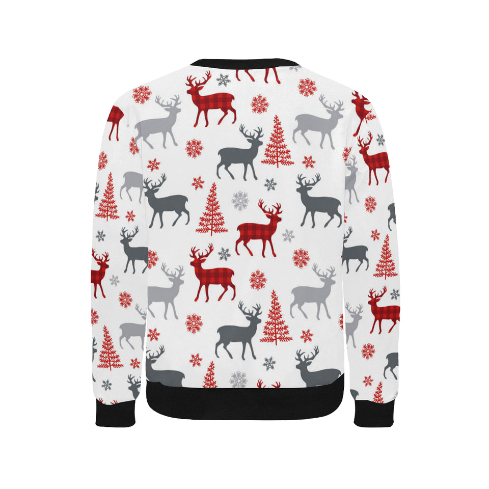 Deer tree snowflakes chrismas pattern Men's Crew Neck Sweatshirt