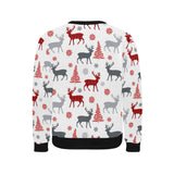 Deer tree snowflakes chrismas pattern Men's Crew Neck Sweatshirt